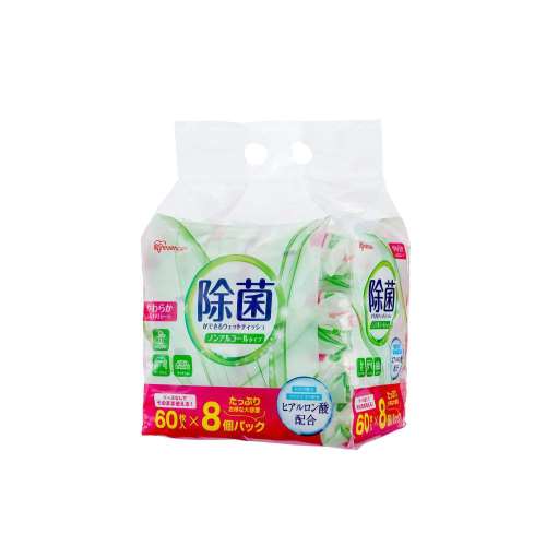 アイリスオーヤマ　除菌ができるウェットティッシュノンアルコール６０枚×８Ｐ　ＷＴＳ‐６０Ｎ８Ｐ