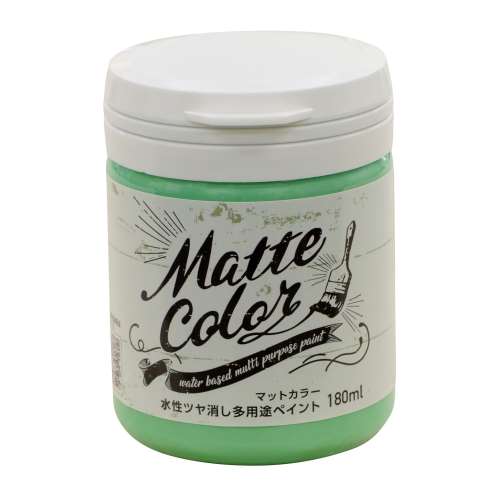 アサヒペン　水性ツヤ消し多用途ペイントマットカラー　180ｍｌ　コバルトグリーン