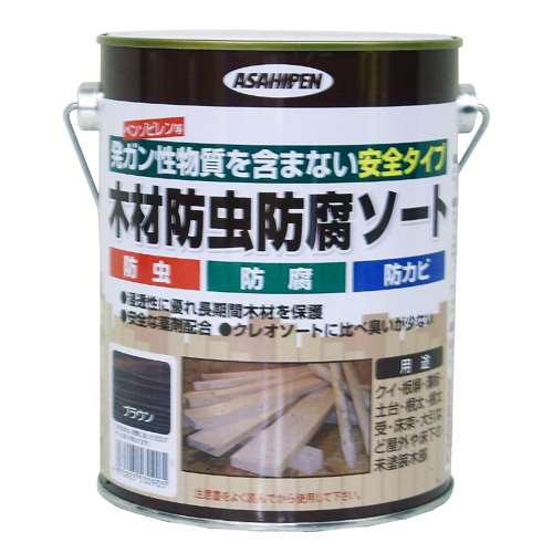 アサヒペン(Asahipen) 木材防虫防腐ソート　ブラウン　１Ｌ