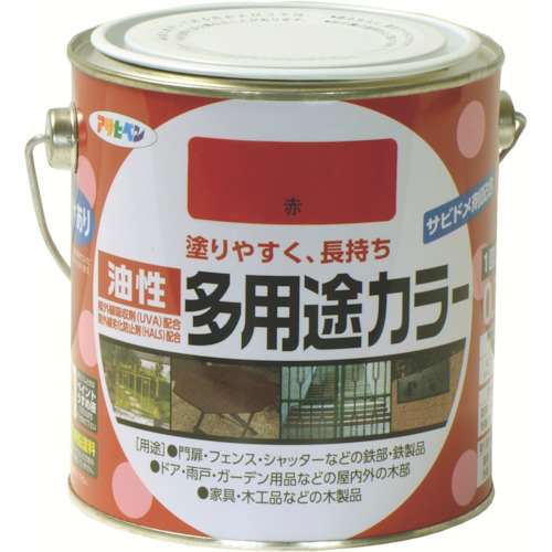 ■アサヒペン(Asahipen) 油性多用途カラー　０．７Ｌ　赤　536808