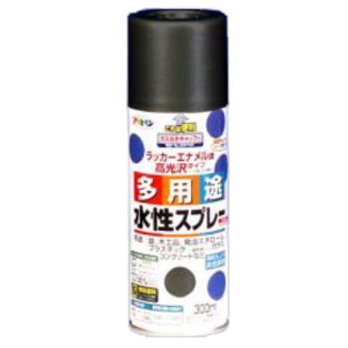 アサヒペン(Asahipen) 水性多用途スプレー　黒　３００ｍｌ