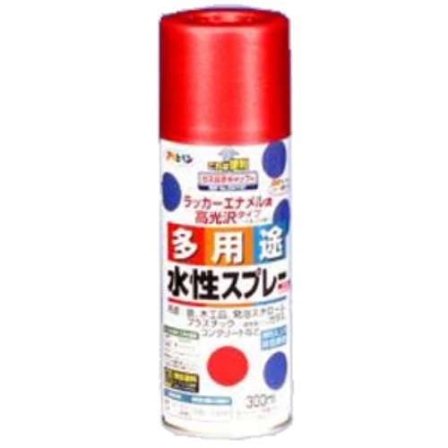 アサヒペン(Asahipen) 水性多用途スプレー　赤　３００ｍｌ