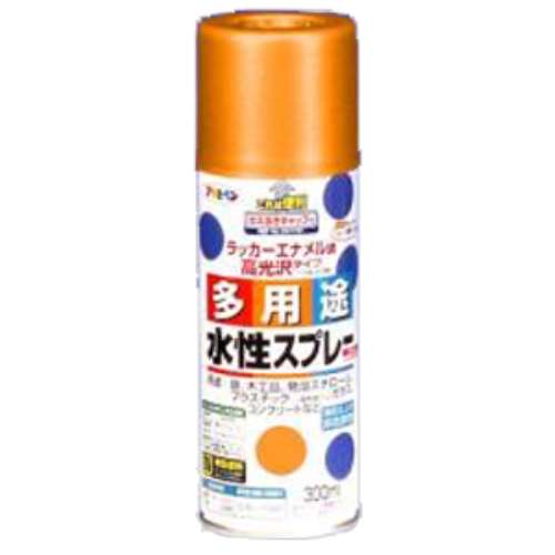 アサヒペン(Asahipen) 水性多用途スプレー　オレンジ　３００ｍｌ