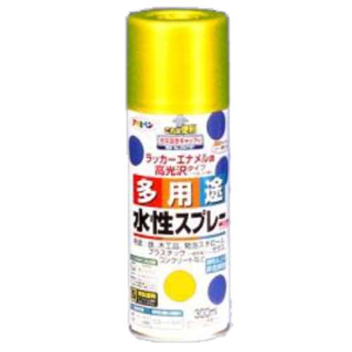 アサヒペン(Asahipen) 水性多用途スプレー　イエロー　３００ｍｌ