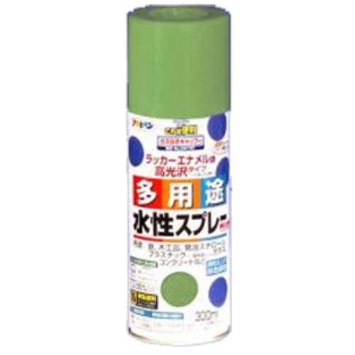 アサヒペン(Asahipen) 水性多用途スプレー　モスグリーン　３００ｍｌ