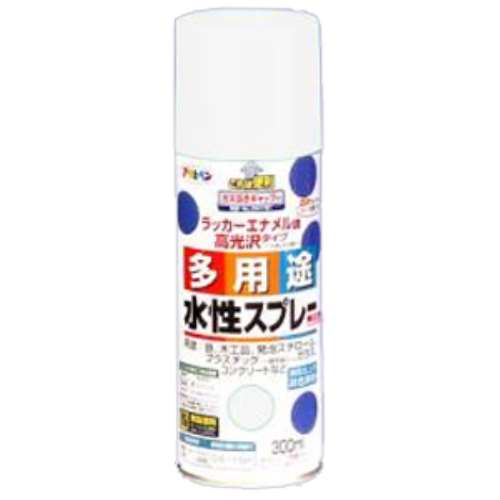 アサヒペン(Asahipen) 水性多用途スプレー　つや消し白　３００ｍｌ