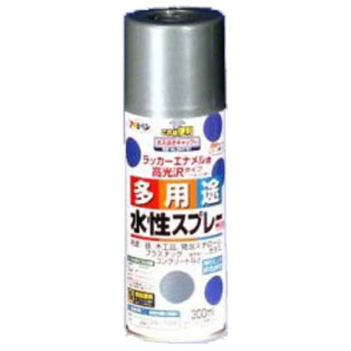 アサヒペン(Asahipen) 水性多用途スプレー　シルバー　３００ｍｌ