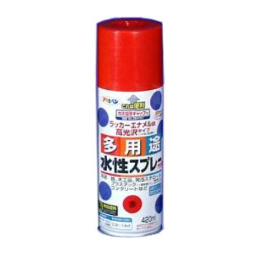 アサヒペン(Asahipen) 水性多用途スプレー　赤　４２０ｍｌ