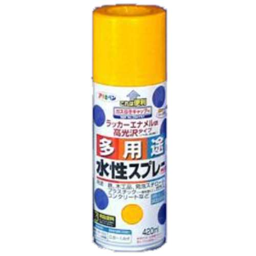 アサヒペン(Asahipen) 水性多用途スプレー　イエロー　４２０ｍｌ