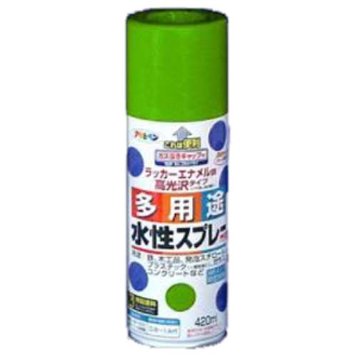 アサヒペン(Asahipen) 水性多用途スプレー　緑　４２０ｍｌ