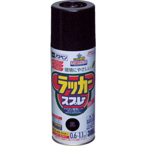 ■アサヒペン(Asahipen) アスペンラッカースプレー３００ｍｌ　黒　568021