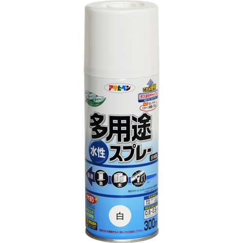 アサヒペン(Asahipen) 水性多用途スプレＳＤ　３００ｍｌ　白