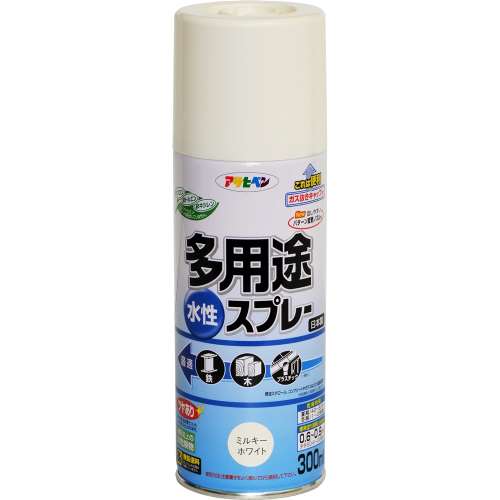 アサヒペン(Asahipen) 水性多用途スプレＳＤ　３００ｍｌ　ミルキーホワイト