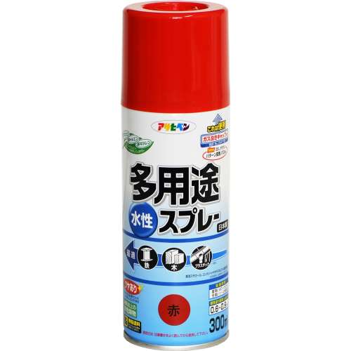 アサヒペン(Asahipen) 水性多用途スプレＳＤ　３００ｍｌ　赤