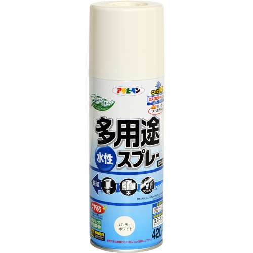 アサヒペン(Asahipen) 水性多用途スプレＳＤ　４２０ｍｌ　ミルキーホワイト