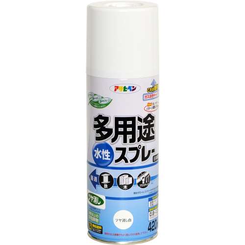 アサヒペン(Asahipen) 水性多用途スプレＳＤ　４２０ｍｌ　ツヤ消し白