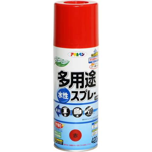 アサヒペン(Asahipen) 水性多用途スプレＳＤ　４２０ｍｌ　赤
