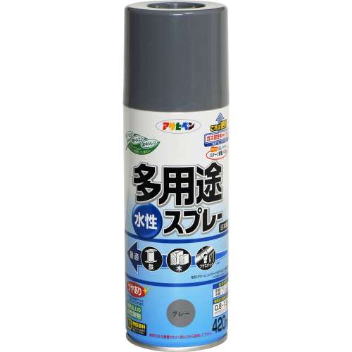 アサヒペン(Asahipen) 水性多用途スプレＳＤ　４２０ｍｌ　グレー