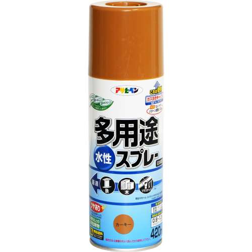 アサヒペン(Asahipen) 水性多用途スプレＳＤ　４２０ｍｌ　カーキー