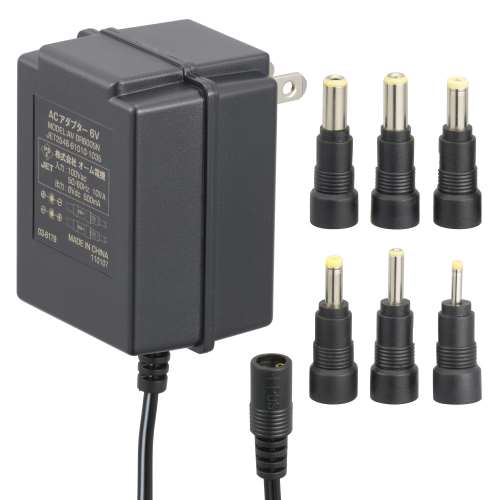 オーム電機　電源アダプター　６Ｖ　０．５Ａ　ＡＶ‐ＤＲ６００５Ｎ