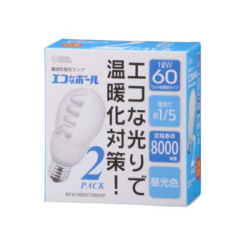 電球型蛍光灯Ｄ色２Ｐ　ＥＦＡ１５ＥＤ／１２Ｎ×２Ｐ