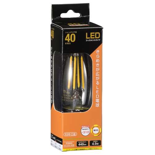 オーム電機　ＬＥＤ電球　Ｃ　４Ｗ　クリア　ＬＤＣ４Ｌ　Ｃ６