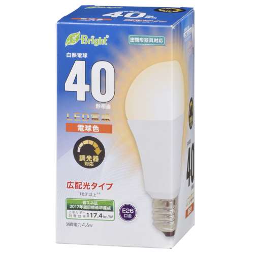 オーム電機　調光ＬＥＤ電球Ｅ２６　ＬＤＡ５Ｌ‐Ｇ／Ｄ　ＡＳ２０