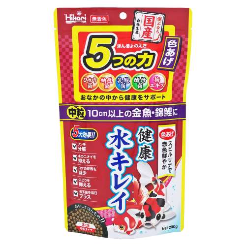 きんぎょのえさ５つの力　色あげ　中粒２００ｇ