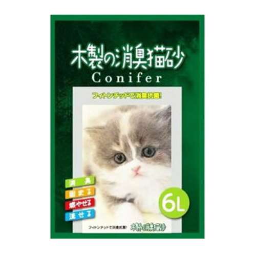 木製の消臭猫砂コニファー　６Ｌ