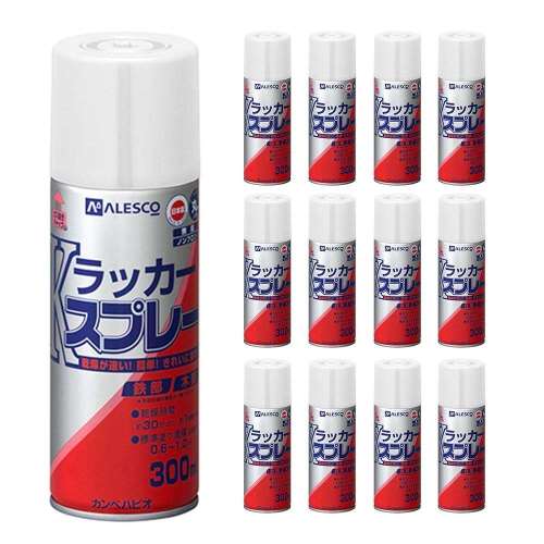 Ｋラッカースプレー　３００ＭＬ　白　×１２個セット