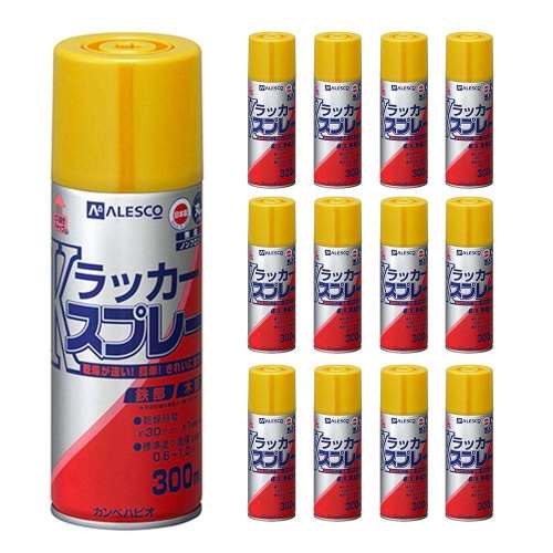 Ｋラッカースプレー　３００ＭＬ　きいろ　×１２個セット