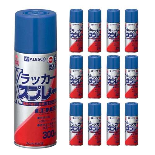 Ｋラッカースプレー　３００ＭＬ　ブルー　×１２個セット