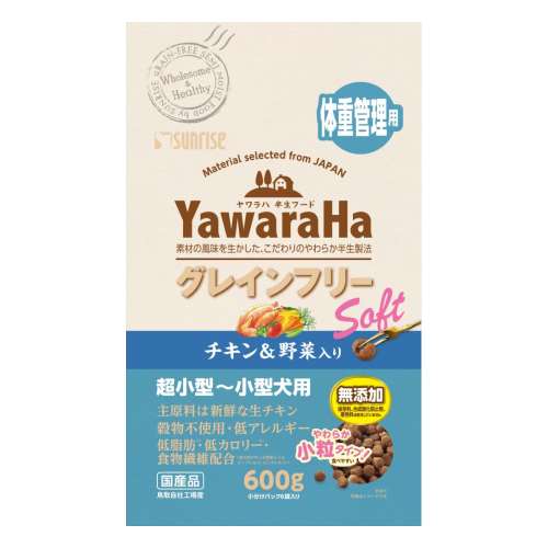 ヤワラハ　グレインフリー　ソフト　チキン&野菜入り　体重管理用　６００ｇ