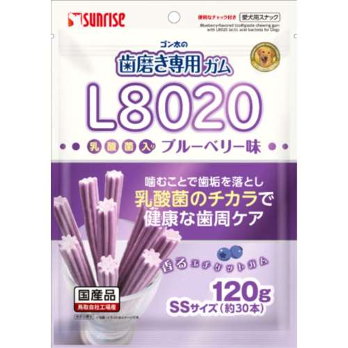 マルカン　サンライズ事業部　ゴン太の歯磨ガムＳＳ　乳酸菌ブルーベリー１２０ｇ