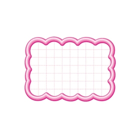 抜型カード立体枠　小　波四角　１６‐４０８６　ピンク　５０枚　354006