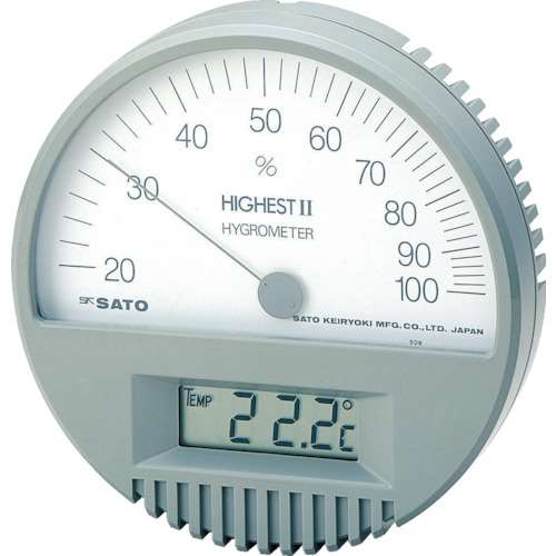 ■佐藤　湿度計　ハイエスト２型湿度計（温度計付）　7542-00