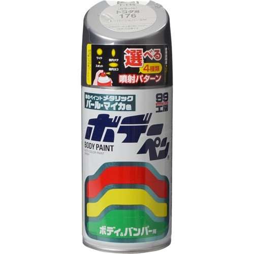 ソフト99（SOFT99）　ペイントスプレー　ボデーペン　Ｔ‐１４５　トヨタ　１７６　スーパーシルバー３Ｍ　３００ｍｌ　０８１４５