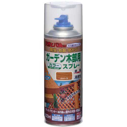 ニッペホームプロダクツ ガーデン木部用スプレー 300ml チーク