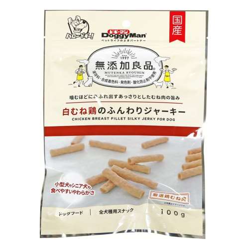 ドギーマンハヤシ　無添加良品白むね鶏のふんわりジャーキー １００ｇ