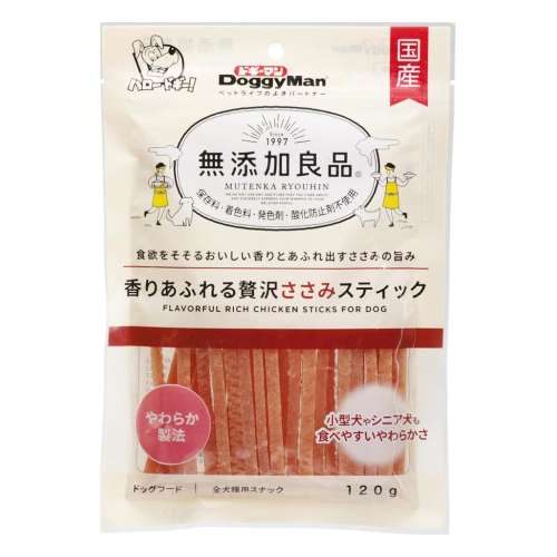 ドギーマンハヤシ　無添加良品香りあふれる贅沢ささみスティック １２０ｇ