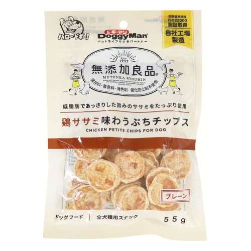 ドギーマンハヤシ　無添加良品　鶏ササミ味わうぷちチップス　プレーン ５５ｇ