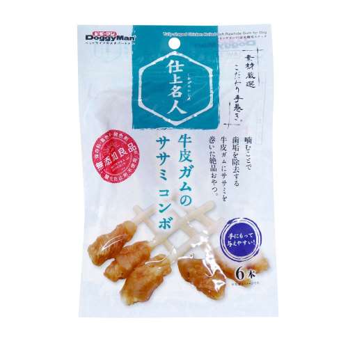 ドギーマンハヤシ　仕上名人　牛皮ガムのササミコンボ　６本