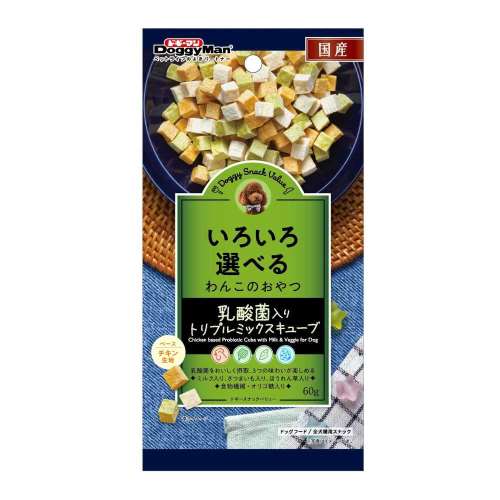 ドギーマンハヤシ　ドギースナックバリュー　乳酸菌入りトリプルミックスキューブ　６０ｇ