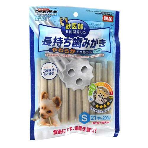 ドギーマンハヤシ ホワイデント 長持ち歯みがき やわらかギザ棒ガム S 21本