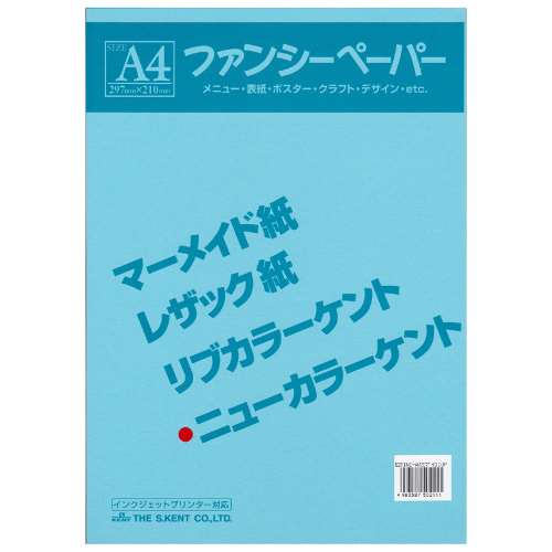 色画用紙　Ａ４　１０枚入り　みずいろ