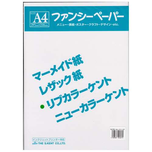 リブカラー色画用紙　Ａ４　１０枚入り　ホワイト