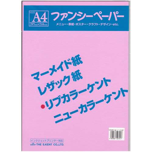 リブカラー色画用紙　Ａ４　１０枚入り　ピンク