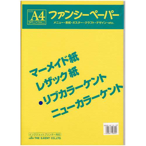 リブカラー色画用紙　Ａ４　１０枚入り　レモン