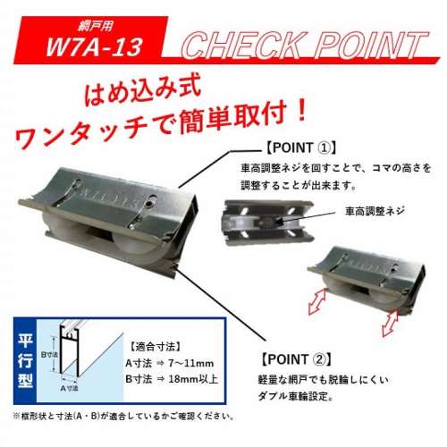 サッシ取替戸車バラ ７Ａ‐１３