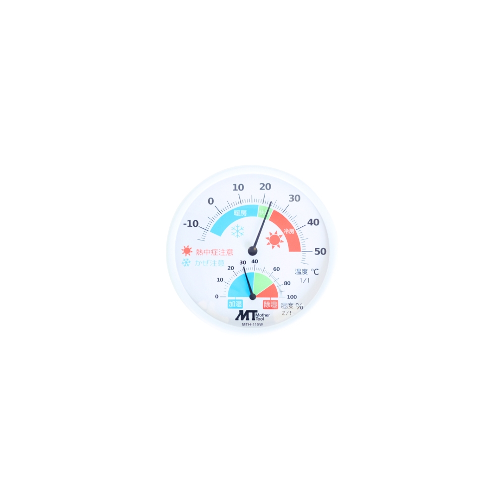 マザーツール　アナログ温湿度計　ＭＴＨ‐１１５Ｗ　ホワイト